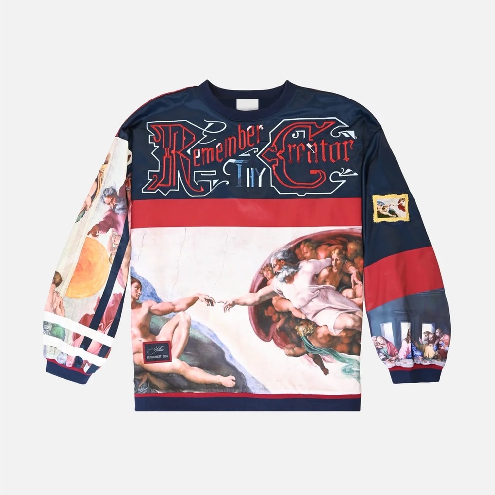 YLLW: CREATION OF MAN PULLOVER Sweatshirt top long sleeve yellow the label Small